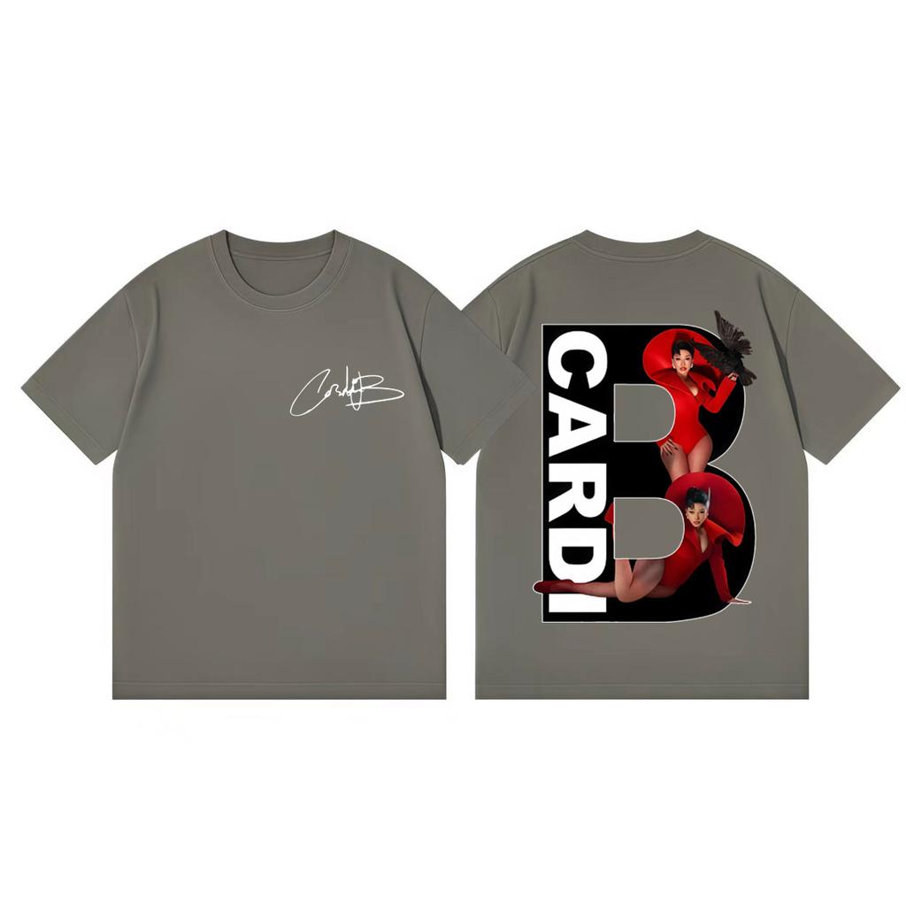 Rapper Cardi B Album Merch Tshirts Harajuku Hip Hop Pop Music Short Sleeve Tshirt Men Women Casual Fashion Oversized T Shirts