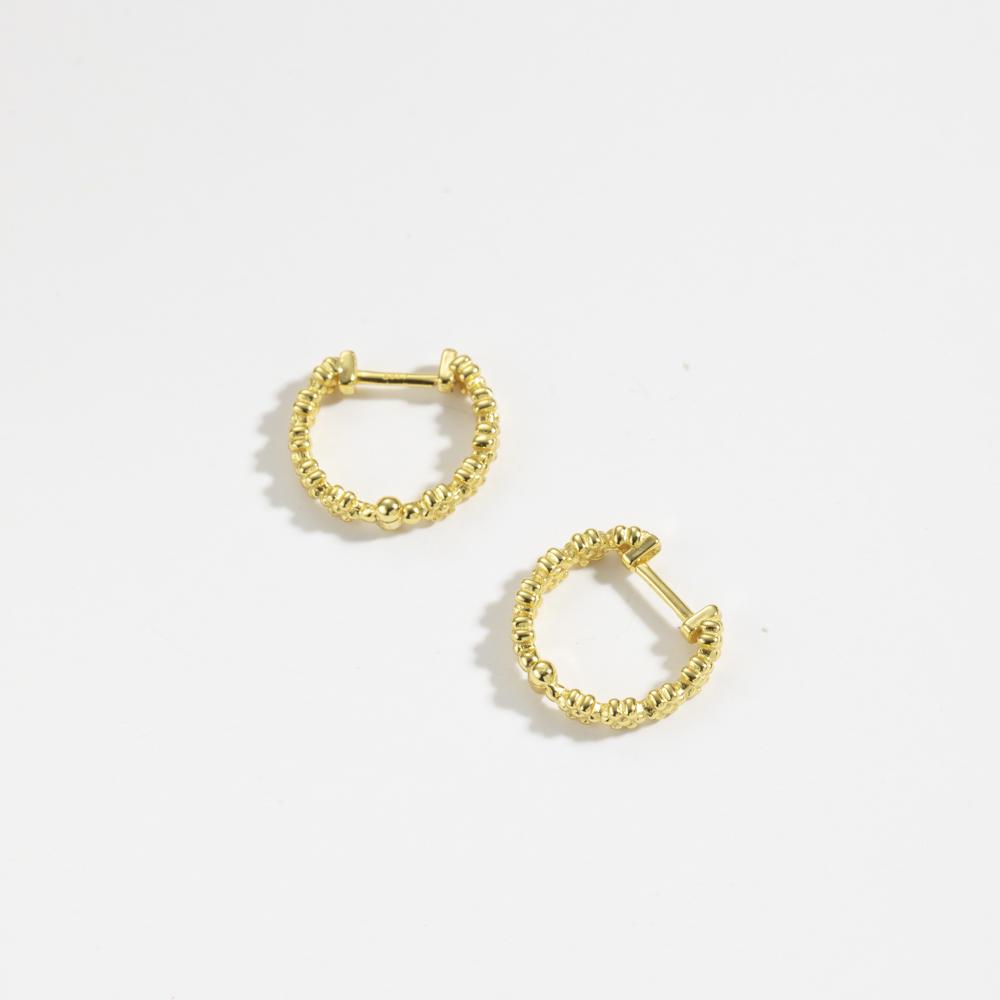 ANDYWEN 925 Sterling Silver Stylish Gorgeous Sterling Silver Gold-plated Zircon Hoop Earring Ladies Simple Jewelry