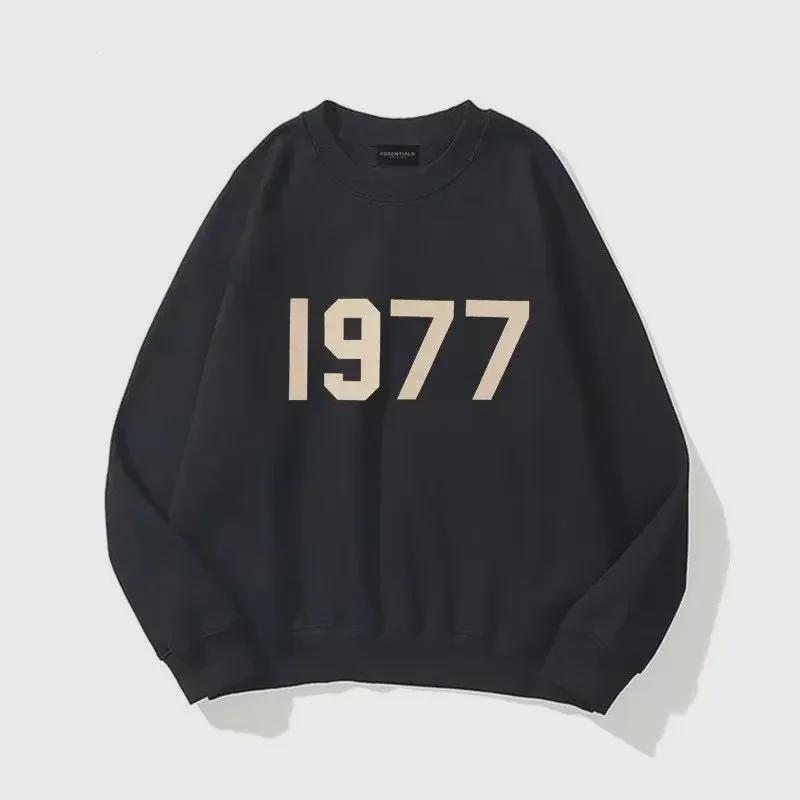 

Винтажная толстовка ESS Unisex с капюшоном из бархата Flocking Velvet 1977 года — модная и свободная для пар XXL