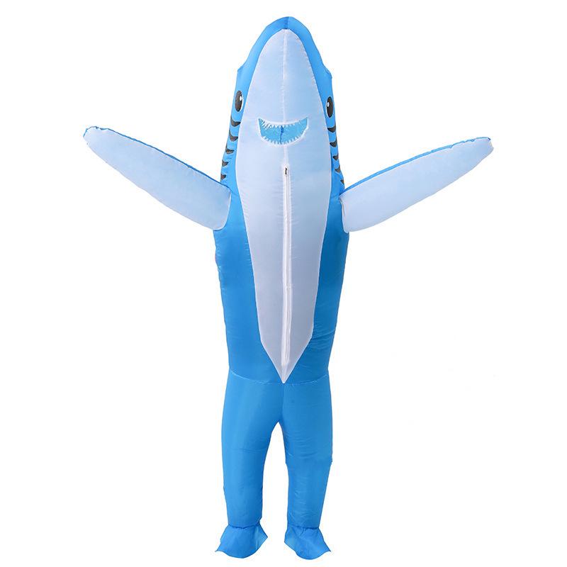Costume gonflable de requin bleu à grande gueule transfrontalier pour Cosplay, Fête d'Halloween ou Plaisir à Chevaucher