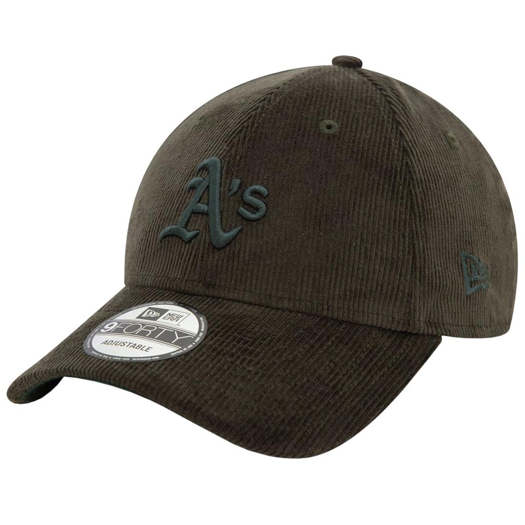 New Era 9FORTY Oakland Athletics MLB Cord Cap, Mens Green Cap