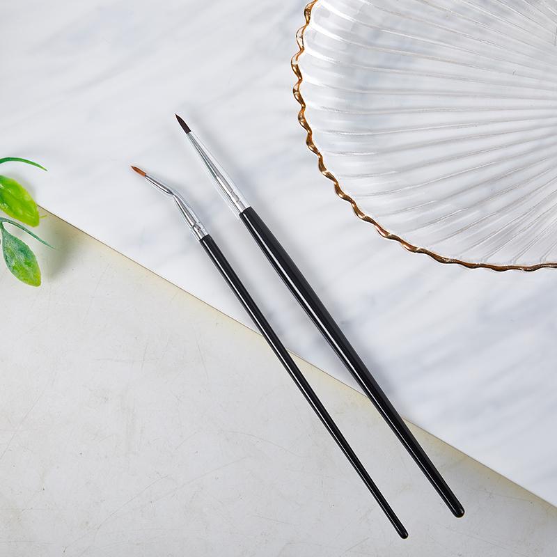 6 Stück Upgrade Blade Eyeliner-Pinsel, ultradünner, fein abgewinkelter, flacher Augenbrauenpinsel, Make-up-Pinsel unter den Augen