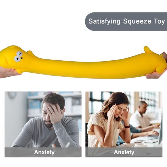 Xiaobudian Giant Bouncy Dog Squeeze Toy, Stretches Long 14 Inch Stress Reliever for Kids Adults, Fun Sensory Fidget Toy Anxiety Relief