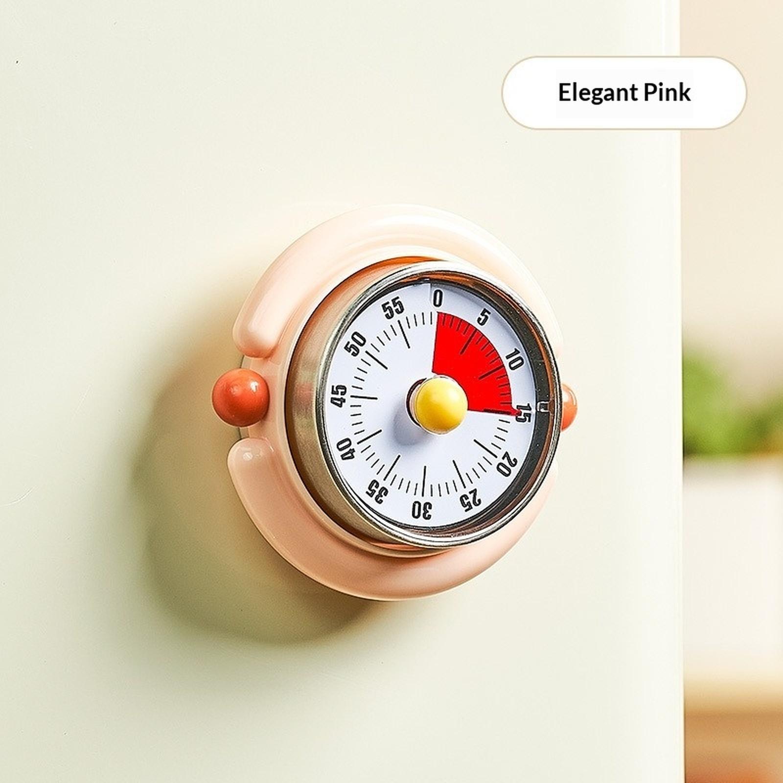 

Mechanical Kitchen Timer Magnetic Base Cooking Timer Visual Time Management Alarm Reminder Device for Cooking Baking and Time Tracking one size розовый