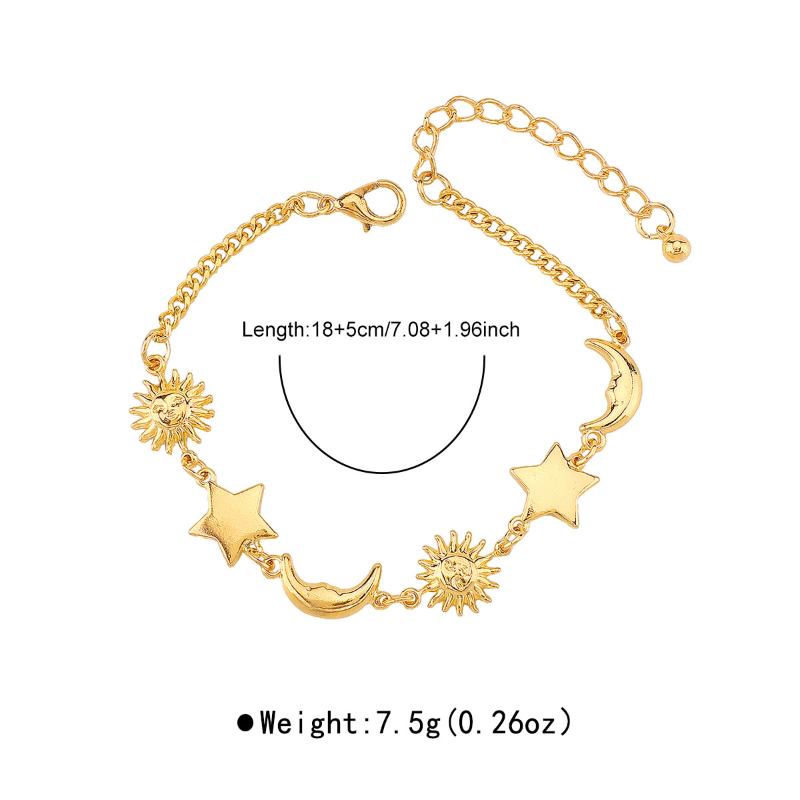 

Fashion Exquisite Star Moon Versatile Casual Holiday Style Splicing Bracelet Person Sun Pendant Bracelet Female Jewelry Gift