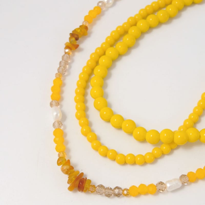 objet213 Zigzag Mango Natural Stone Necklace