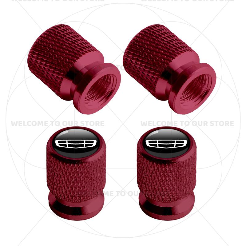 For Geely Auto Emblem Coolray Tugella Monjaro Atlas Pro Okavango 4Pcs Aluminum Car Tire Valve Caps Wheel Stem Air Dust Covers