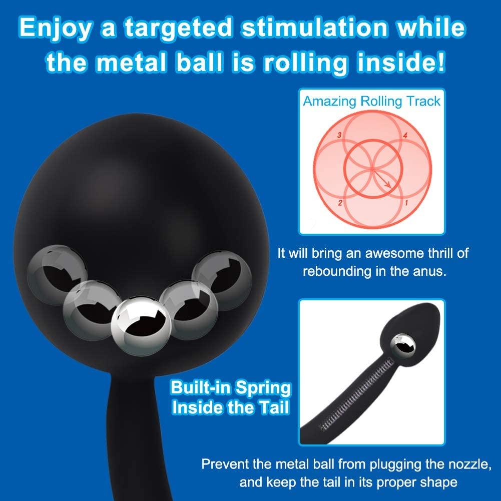 Nadmuchiwany silikonowy korek analny wbudowana kulka metalowa pies ogon szczeniaka tyłek rozwiń trener SM odbyt Sex zabawki stymulator masażer krocza