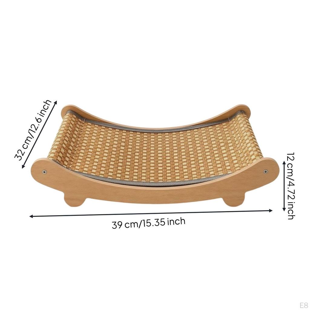 Cat Scratcher Bed ScratchResistant Lounger with Wooden Frame Elevated Pet Resting and Playing