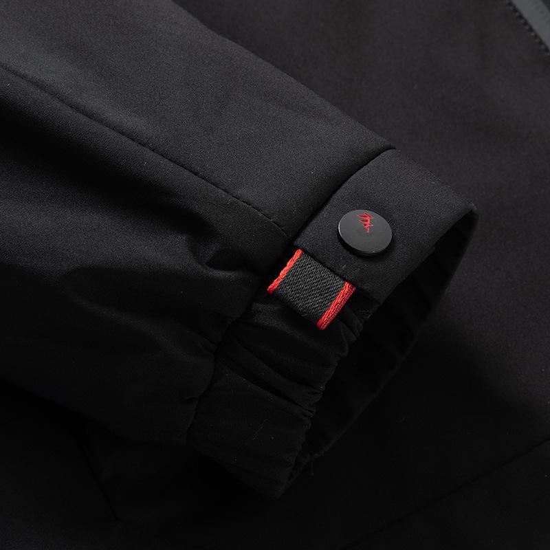 Men 's Jacket Mid -Length Hooded Windbreaker Casual Slim Jacket