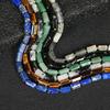 Yellow Tiger Eye, Black Tourmaline, Lapis Lazuli, Green Aventurine, and Black Rutilated Quartz Cylinder Beads, 8x11mm