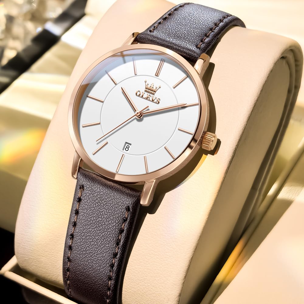 Stilvoll mit einer einfachen und modischen Uhr für Damen OLEVS Damenuhr, wasserdicht, analog, gut ablesbares Zifferblatt. Frauen, Uhr.