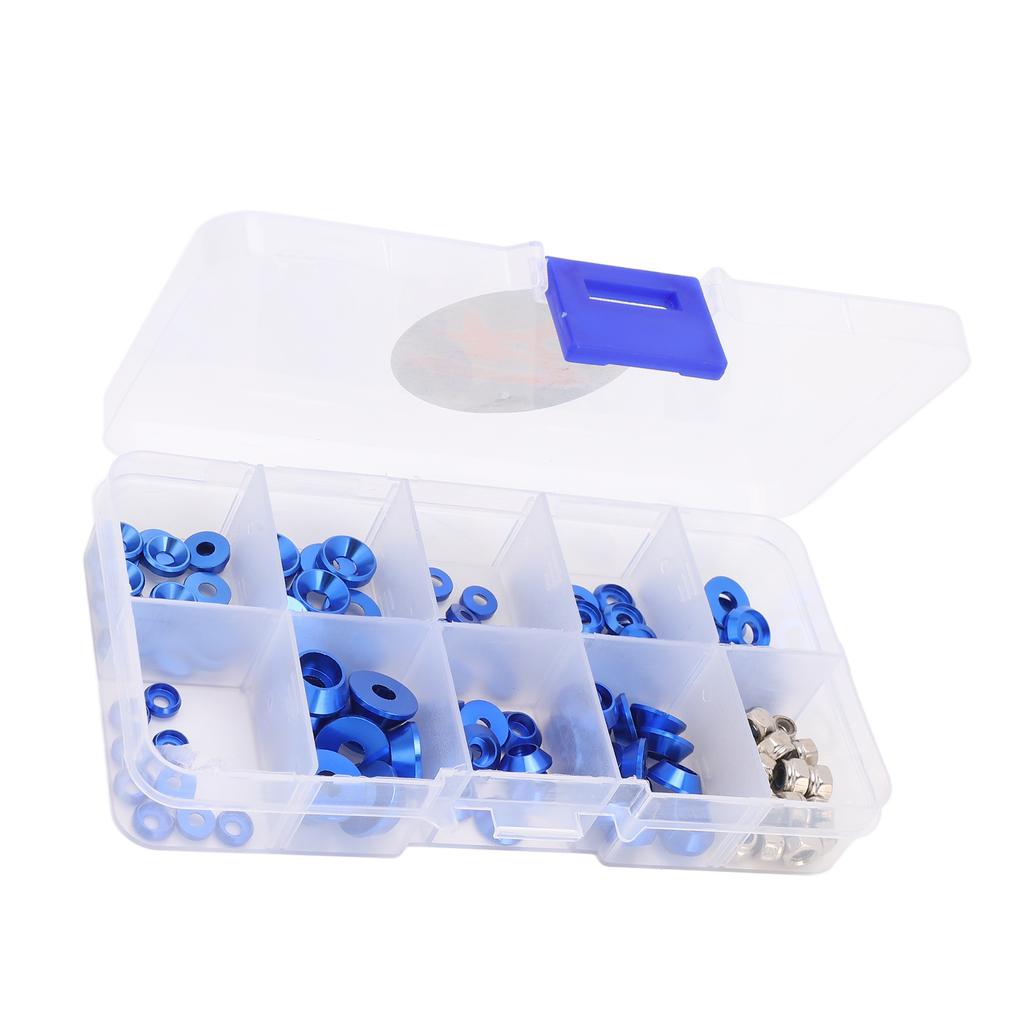 RC Screw Washer Kit CNC Machining Aluminum Alloy RC Flat Washer Cup Head Gasket Round Head Washer Nut for 1 10 1 8