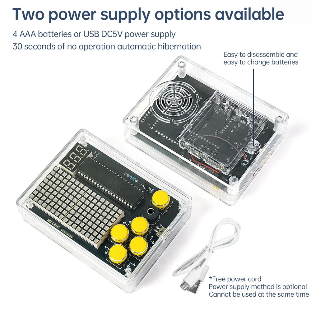 Electronic 7-Pixel Game Console Making DIY Kit 51 Microcontroller Puzzle Game for Electronic Enthusiasts To Learn Soldering DIY
