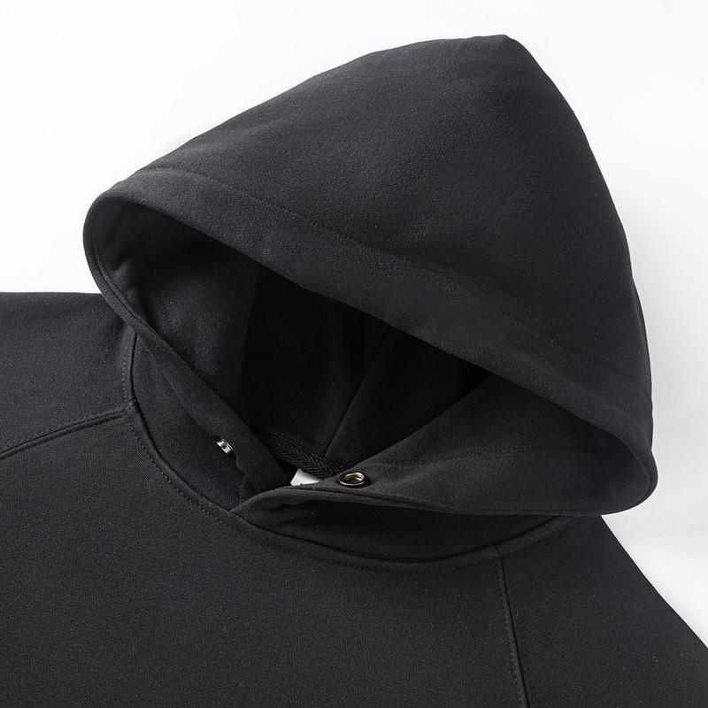 [Four fold buckle] Pinch fold design hooded sweatshirt for men in spring and autumn