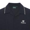 MALBON GOLF Summer Pleated Half-Open Collar T-Shirt Navy (Man)