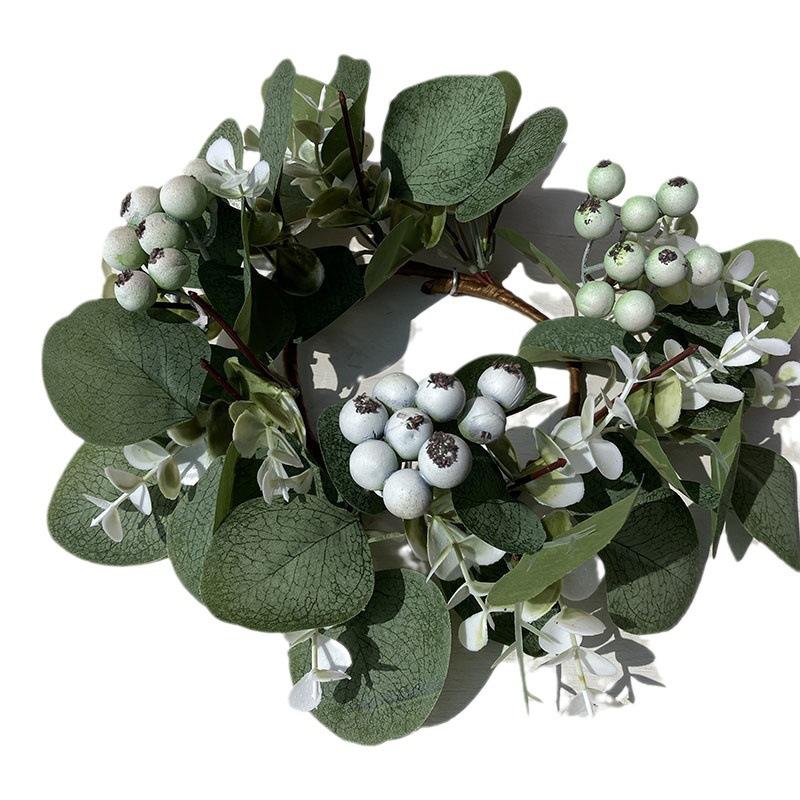 American Spring Simulation Wreath Candle Wreath Eucalyptus Wreath Eucalyptus Leaf Wreath Dining Table Money Leaf Wreath