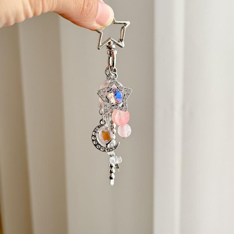 Ins Bead Pendant Keychain Creativity Acrylic Backpack Hanging Piece Car Key Chain Trend Accessories