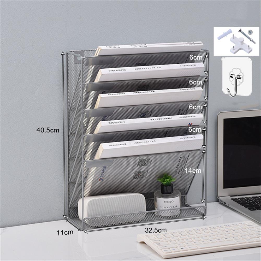 

Metal Wall Mounted Magazines Newspaper Storage Rack For Home Office Books Newspapers Files Folder Desktop Tabletop Display Stand