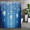 Blue Dreamy Crystal Diamond Shower Curtain, Durable Polyester Fabric, Waterproof & Easy Clean, for Bathroom or Room Divider