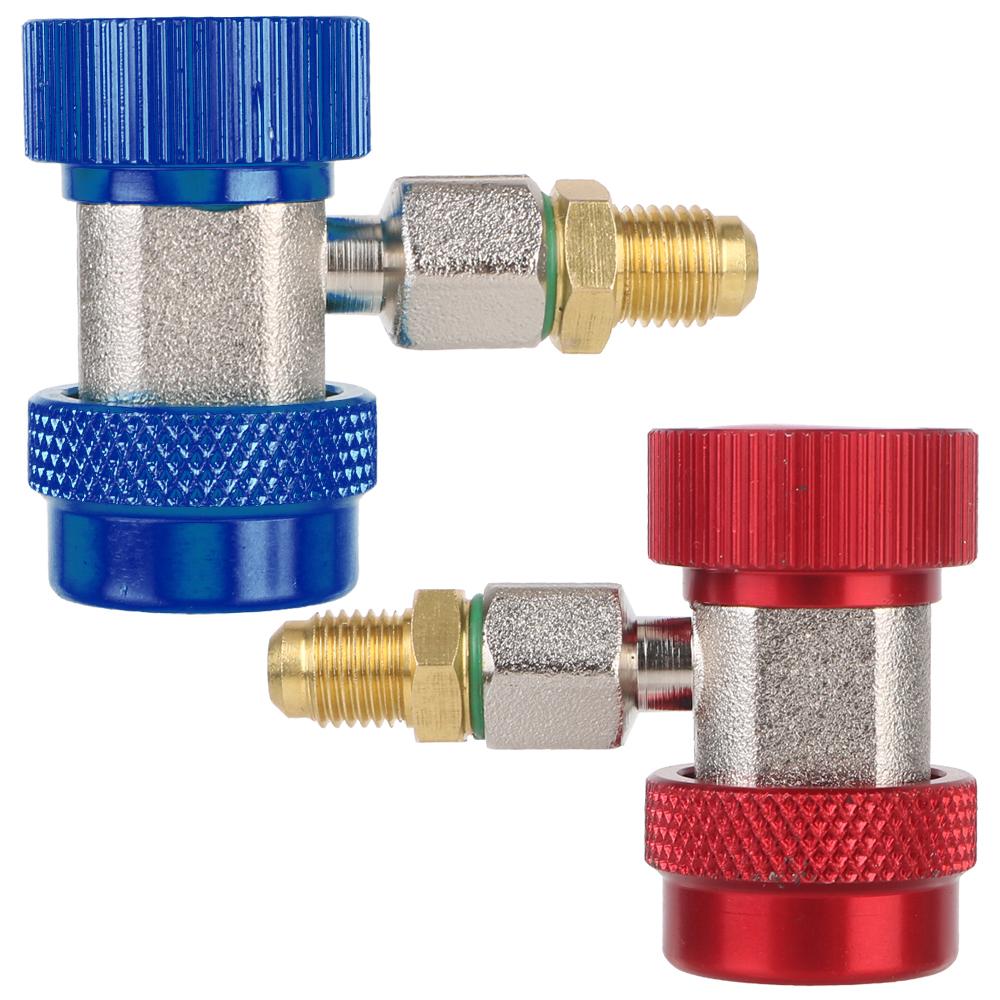 Adjustable Auto Repair Tools 2Pcs R134A High Low Car Air Conditioner Fluoride Converter Quick Coupler Connector Adapter