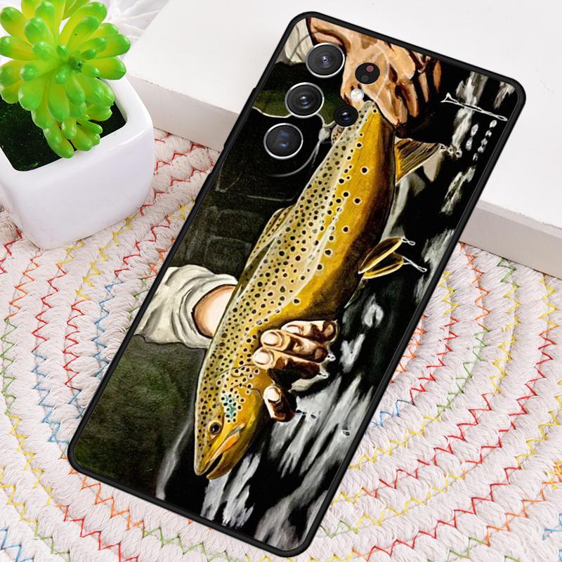 Trout Fishing TPU Phone Case For Samsung Galaxy note 10 pro S26 S25 S24 S23 S22 Ultra Plus S21 FE S20 Shockproof Cover