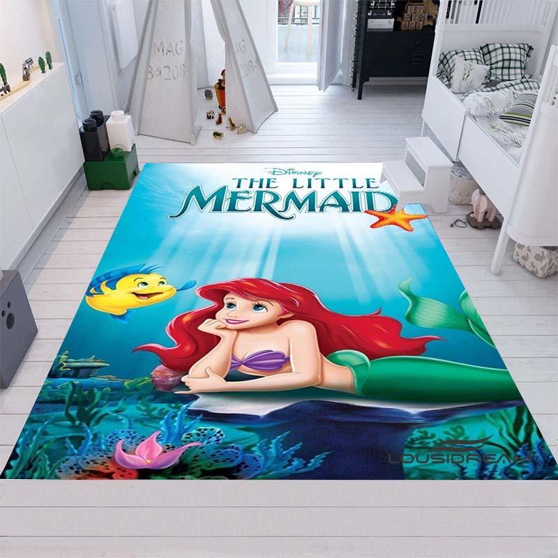 Cute Cartoon The Little Mermaid Ariel Princess Rug, Bedroom Playmat, Living Room Rug, Home Decor, Holiday Gift