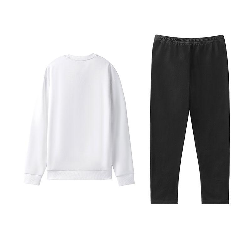 Li-Ning Fashionable Versatile Loose Fleece Pullover Sweatshirt Comfortable Long Pants Casual Sports Suit Unisex sweatshirt, pants AWDVH01-2+AKLVD09-1