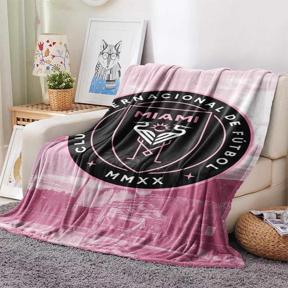 1 Stück Inter Miami CF Aufdruck Flanelldecke, Hohe Qualität, Bequem für Alle Jahreszeiten, Heimdekoration, Wärme und Komfort, Perfekt für Weihnachtsgeschenke