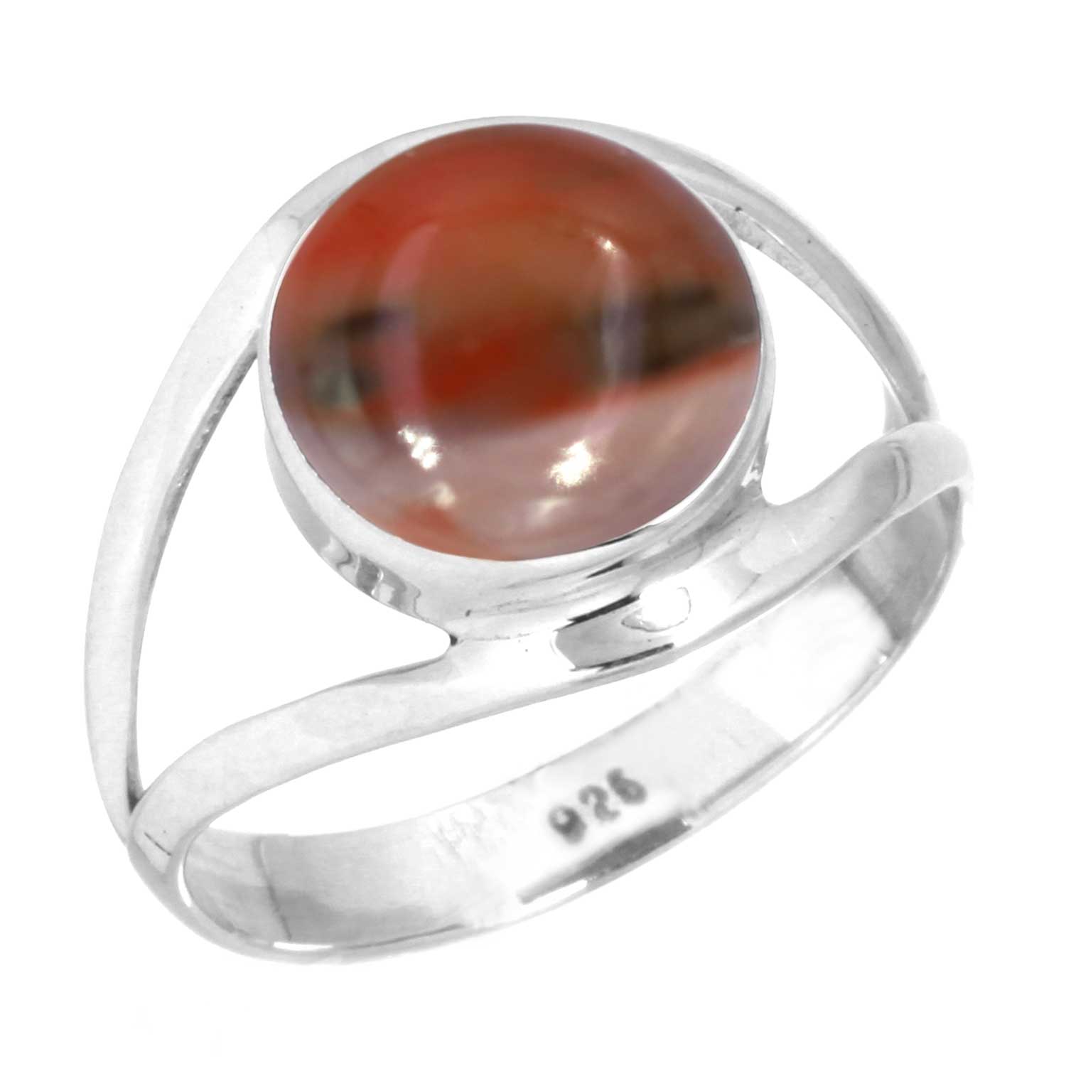 

Кільце зі срібла 925 проби Жіноче з дорогоцінним камінням Ручна робота Ювелірні вироби Подарунок на День подяки Мукаїт Монтанський агат Моховий агат Спіні Ойстер Родоніт Око Шиви 13