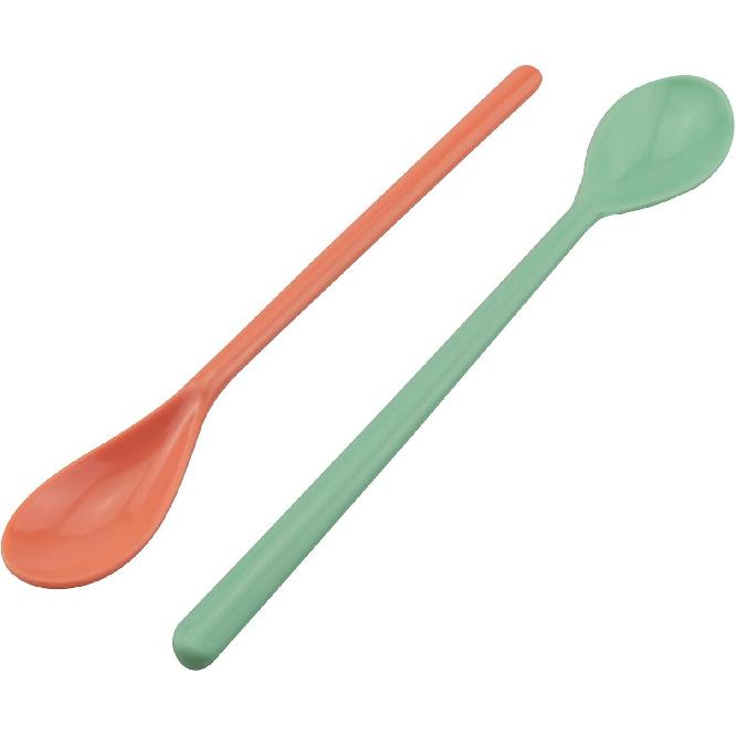 6PCS Plastic Long Handle Stirring Spoon 8.8 inch Food Grade Plastic Candy Coloured Spoon Coffee Drink Tall Cup Spoon Milk Tea Shop Dessert Ice Cream