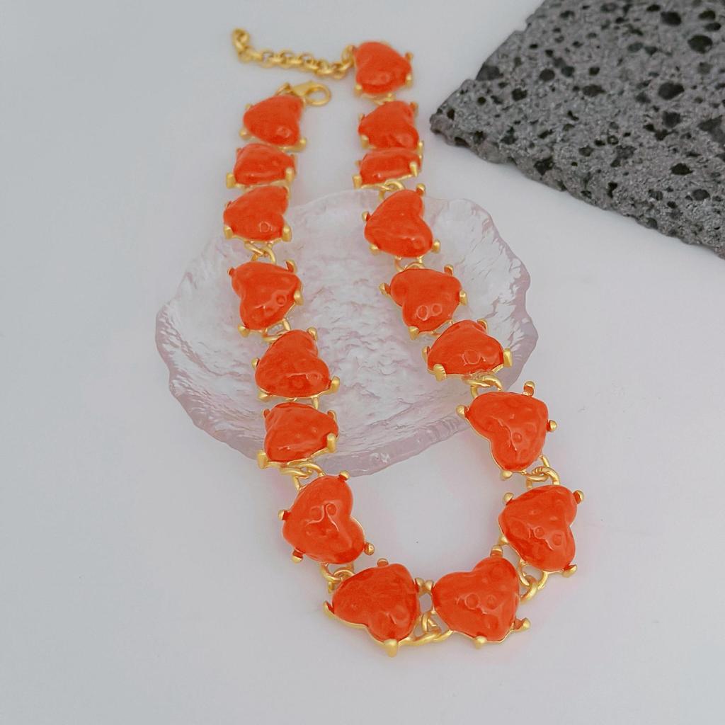 Sweet Honey Medieval Vntage Fashion Lava Series Love Necklace, Macaron Candy Color Necklace