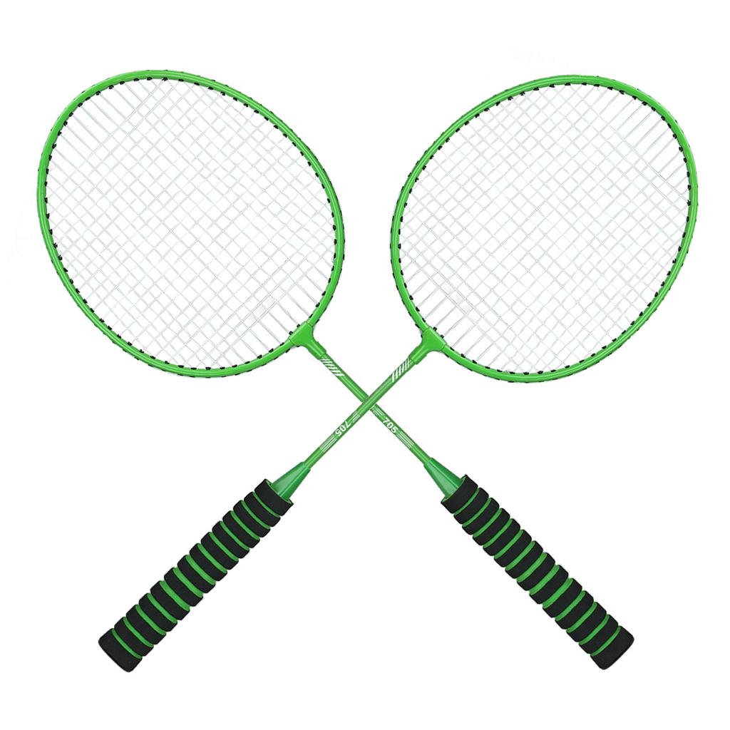 Badminton Racket Set Split Type Soft Nylon Handle Shock Proof Iron Alloy Double Badminton Racket for Boys Girls