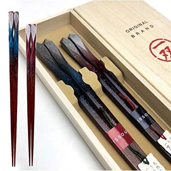 Yamaga Lacquerware One Pair Gift Chopsticks Made In Japan No Shop, Set, Stylish, (Ten Sora)