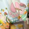 Easter Eggs Bunny Butt Flowers Leaves Sheer Curtains For Living Room Kitchen Window Curtains Bedroom Tulle Voile Curtains