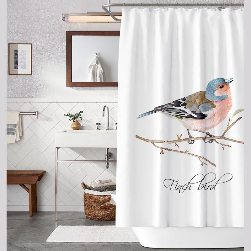 Bathroom Thickened Waterproof Curtain Mildew Proof Shower Curtain Shower Partition Curtain Shower Curtain Bathroom Curtain Free Perforation