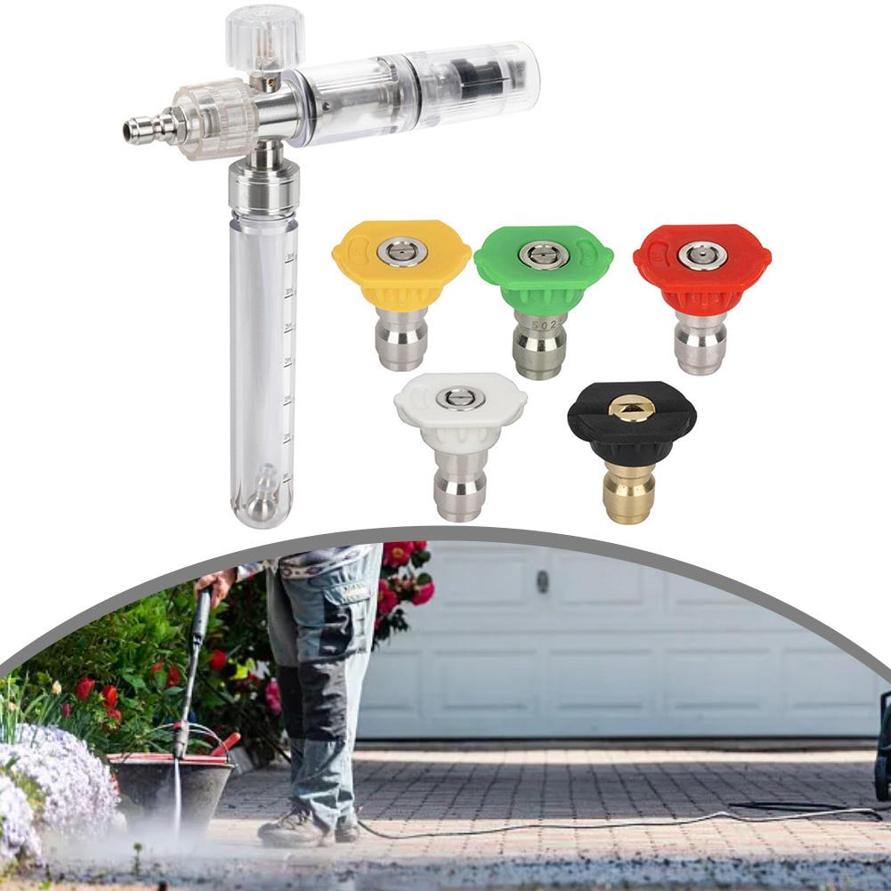 For Pressure Washer Foam Tank with Thick Foam Output Adjustable Spray Fan Stream and 14 Inch Quick Connect for Vehicle Washing