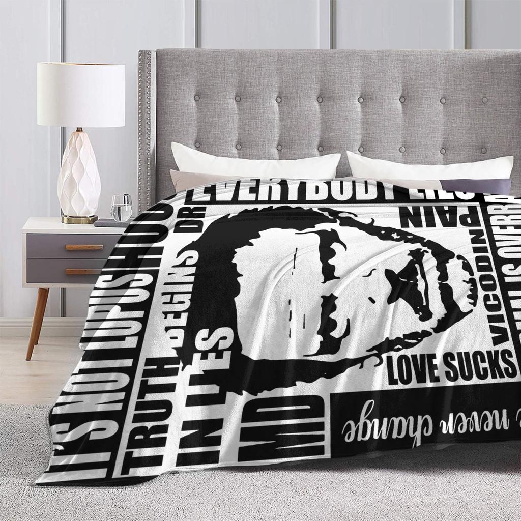 Dr Gregory House MD Warm Soft Blanket Travel Office Plush Throw Blanket Graphic Outdoor Flannel Bedspread Sofa Bed Cover