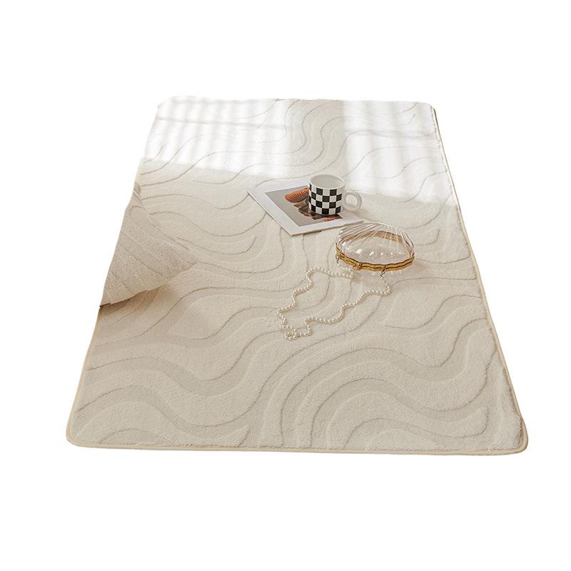 Shu Baumwoll-Wohnzimmerteppich mit rutschfester Oberfläche: Fleckenabweisender, strapazierfähiger und pflegeleichter Teppich für Sofa und Couchtisch