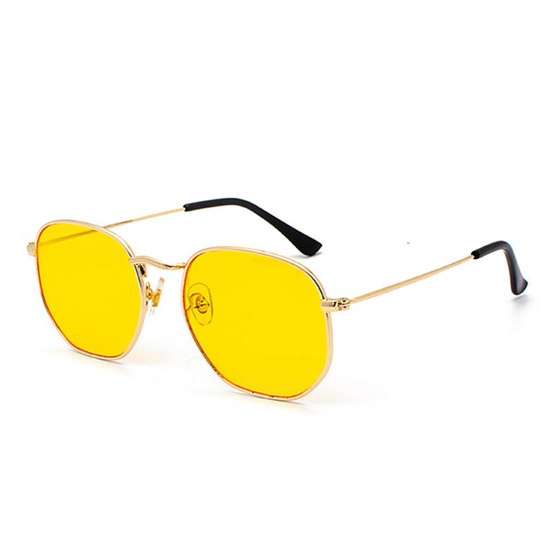 Retro UV400 Sunglasses with Hexagon Metal Frame Gradient Lenses Gold and Silver Frame Colors for Men and Women