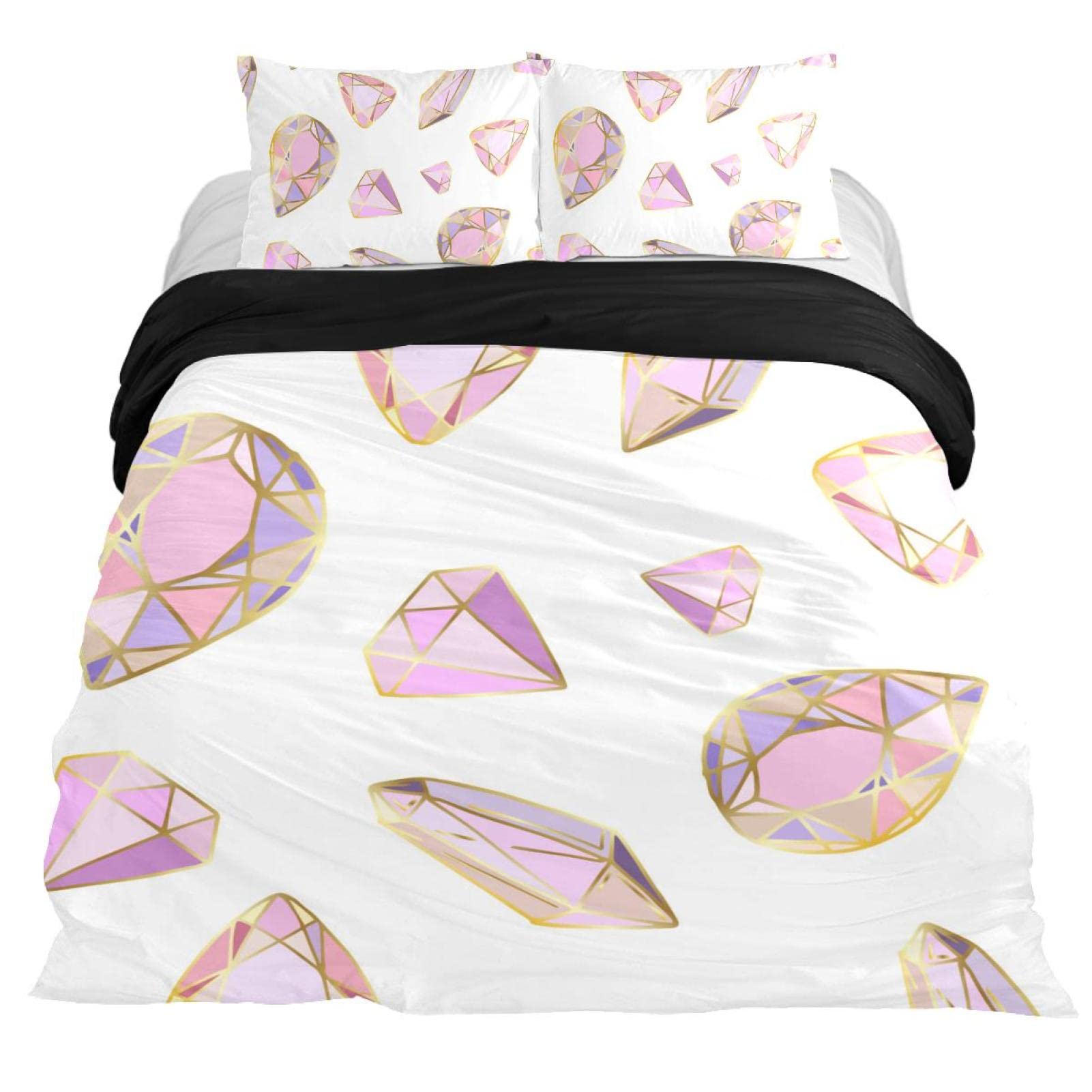 

Teal Dragonfly Bedding Sets Mechanical Gear Comforter Cover Diamond Gem Glitter Dreamlike Duvet Cover Set for Kids Girls Women US Queen(228x228cm)