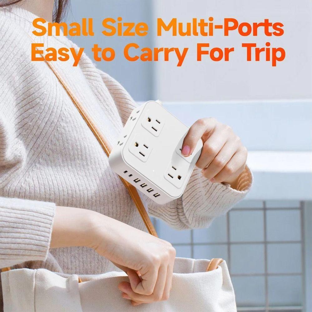6 USB Ports 8 AC Outlets USB Ports Plug Strip Extender with Cable USB Charging Strip Phone
