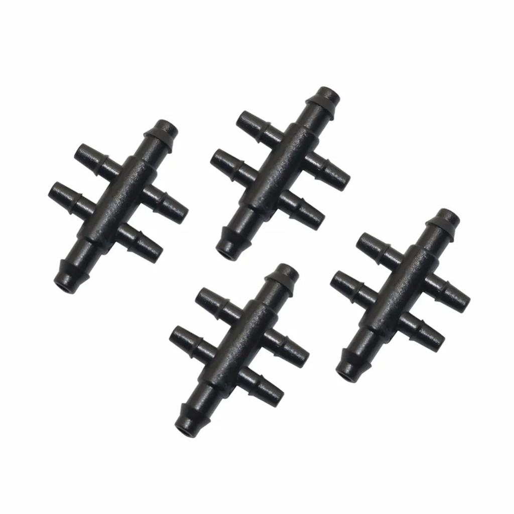 3/5mm To 4/7mm Hose Splitters Barbed Straight Tee 4-Way 6-Way Water Shunt Connectors Micro-Sprinkler Drip Irrigation Accessories