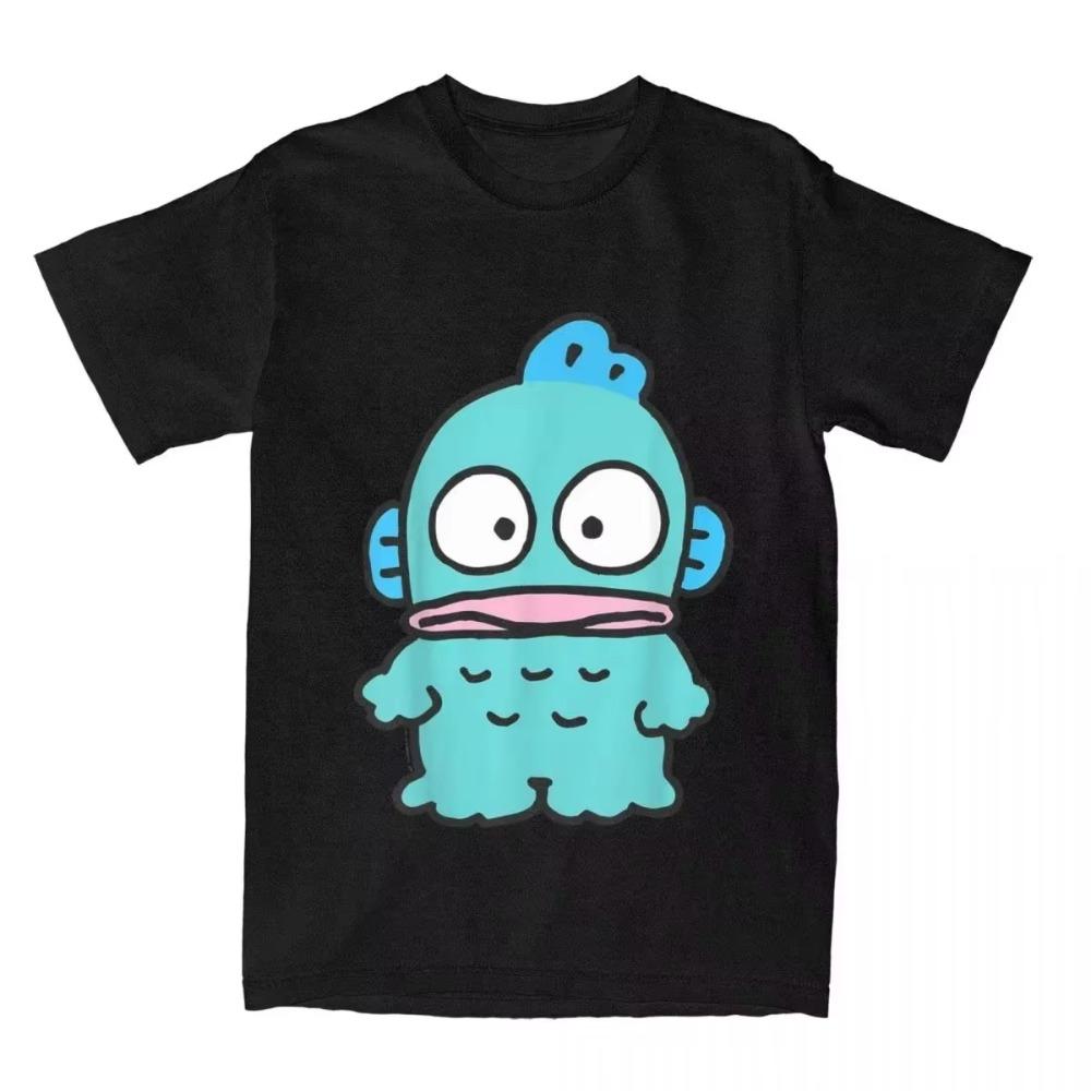 

Hangyodon Print T Shirt for Unisex Women Humorous TShirt Crew Neck Tee Shirt Short Sleeve Clothes Unisexs Clothing Y2K Cotton S