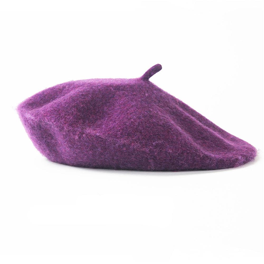 Women Wool Berets French Artist Style Spring Autumn Beanie Hat Retro Plain Beret Solid All Matched Caps Elegant Lady Street Caps