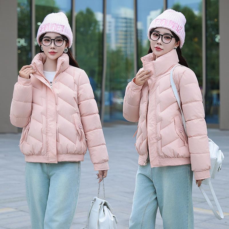 Fashion Stand-up Collar Down Cotton Jacket Women's Winter 2025 New Thickened Cotton Jacket Slimming Short Padded Jacket