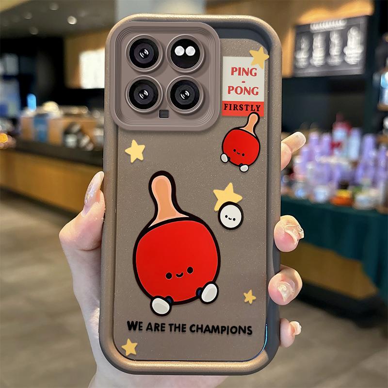 Cute Table Tennis Cartoon TPU Phone Case for XiaoMi 14 13 12 11T Pro 13 12 11 Lite Poco F6 F5 X5 X3 Pro Silicone Shockproof Case
