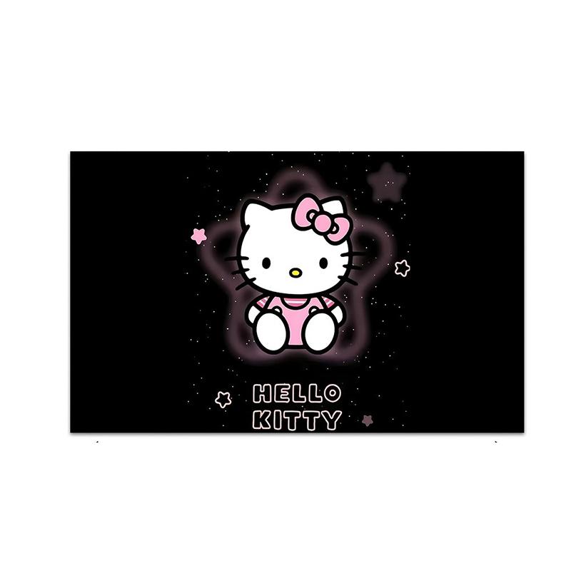 

Black Background Kitty Cat Sanrio Printed Tapestry Hippie Wall Cloth Dormitory Home Decoration Suitable For Outdoor Living Room 74x94cm(29x37in)