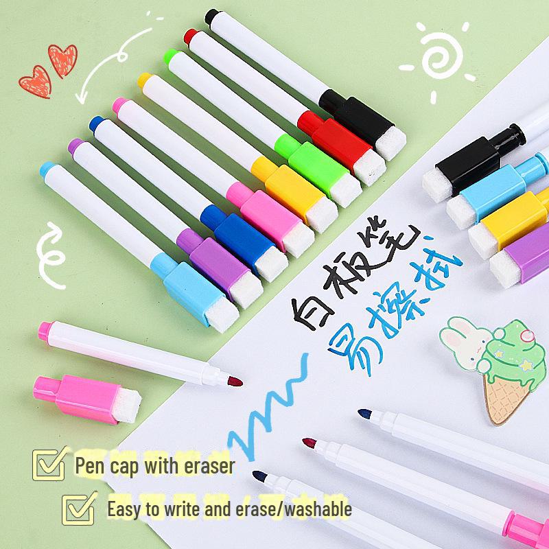 Erasable Water-Based Whiteboard Pen: Colorful, Magnetic, Easy To Wipe, No Marks, Large Capacity, Cost-Effective.