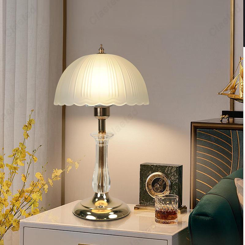 Creative New LED Glass Small Table Lamp Living Room Study Bedroom Bedside Atmosphere Decorative Lighting